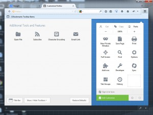 Firefox Cutomiseable Menu