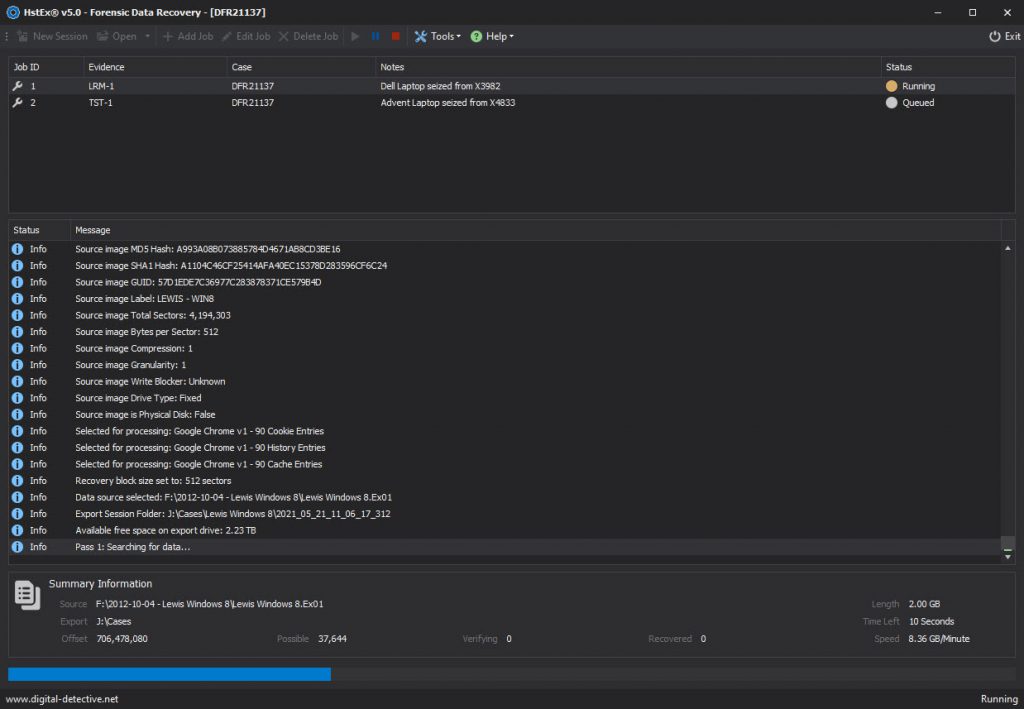 HstEx recovering data from mobile and portable browsers